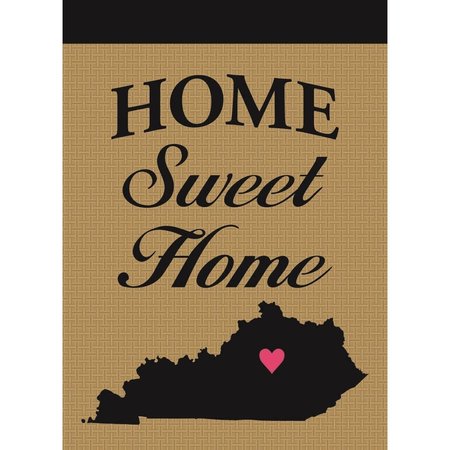 MAGNOLIA GARDEN FLAGS Kentucky Home Sweet Home Burlap Garden Flag M010067